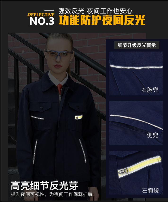 純棉工作服套裝春秋加厚耐磨焊工防燙可定制(圖4)